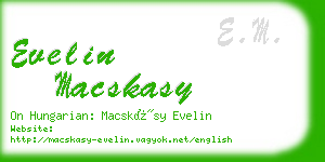 evelin macskasy business card